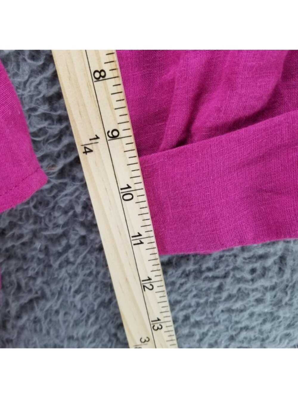 Coldwater Creek Shirt Womens 16 Pink Linen Blend Button Up Roll Tab Sleeve - Picture 8 of 10